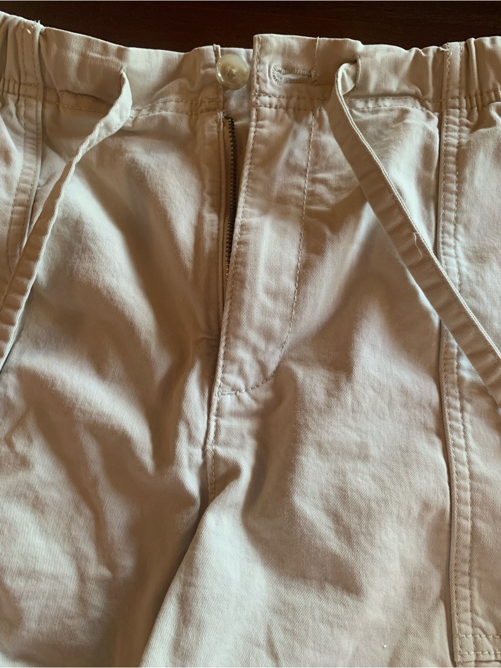 Banana Republic High-Rise Pull on Cream Shorts with tie waist women’s Large - Picture 5 of 7